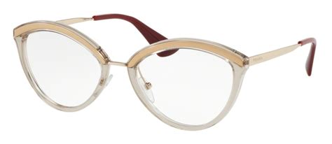 prada women's pr 14uv eyeglasses sand pale gold light brown|Prada PR 14WS M (52 .